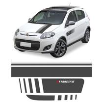Faixa Palio Attractive 2012/2016 Adesivo Lateral E Traseiro CINZA