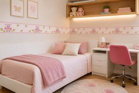 Faixa Papel de Parede Adesivo Corujinha Rosa 100x15cm Infantil Lavável para Quarto Bebê Menina Faixa Papel de Parede Adesivo Corujinha Rosa 100x15cm Infantil Lavável para Quarto Bebê Menina