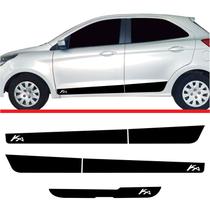 Faixa Para Ka Hatch 2015 2016 2017 2018 2019 2020 2021 Adesivo Lateral/traseiro Preto