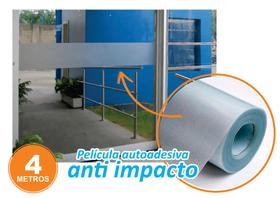 Faixa Pelicula Vidro Jateado Blindex Porta Janela Sinalizar Anti Impacto Anti Trombada 10cmx4m