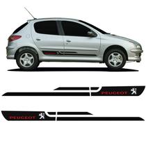 Faixa Peugeot 206 207 Adesivo Preto Lateral Sport Decorativo