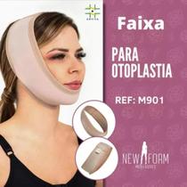 Faixa Pós Lipo De Papada Mentoplastia Otoplastia Orelha Abano Cinta Facial Compressiva Bege Macia Faixa Pós Lipo De Papada Mentoplastia Otoplastia Orelha Abano Cinta Facial Compressiva Bege Macia