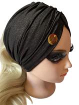 Faixa que vira turbante preto com brilho