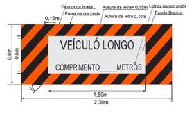 Faixa Refletiva Caminhão Veículo Longo Placa Traseira 2,30M
