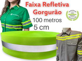 Faixa Refletiva Uniforme Gorgurão Verde Fluorescente - 100m - Fita refletiva