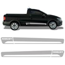 Faixa Saveiro Robust 2014 2015 Adesivo Cinza Lateral Portas