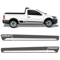 Faixa Saveiro Robust 2014 2015 Adesivo Grafite Lateral Porta