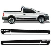 Faixa Saveiro Robust 2014 2015 Adesivo Preto Lateral Portas
