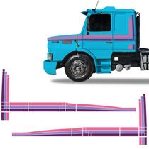 Faixa Scania 112 113 H 1992/1993 Adesivo Lilás/rosa Caminhão