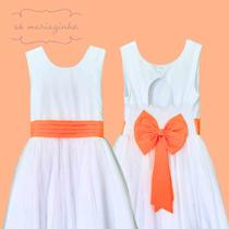 Faixa Solta Prega Laranja Com Laço Atrás