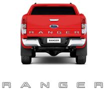 Faixa Tampa Traseira Ford Ranger Alto-Relevo Cinza/Preto