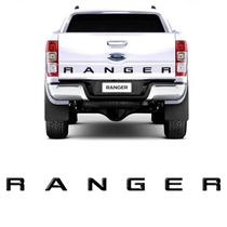 Faixa Tampa Traseira Ford Ranger Alto-Relevo Preto 2013/2019