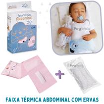 Faixa Térmica Abdominal com Ervas Bebês Alivia Cólica Gases Cinta Semente Anti Gases Acalma Baby