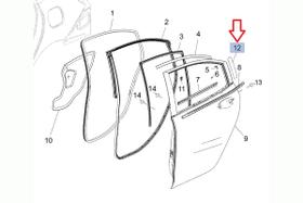 Faixa Vertical da Coluna Traseira da Porta Traseira Direita - Onix Plus Sedan