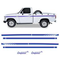 Faixas Adesivas Completo D20 1993 Conquest Azul Cab Simples