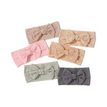 Faixas De Cabelo De Malha Ultra Finas E Macias Para Meninas Bebês Com Laço 10pcs Cores Aleatórias