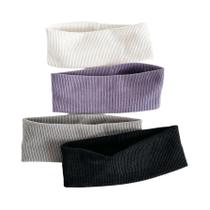 Faixas De Cabelo Elásticas Femininas Em Cores Sólidas 4 Peças Lindas E Modernas Para Maquiagem, Yoga