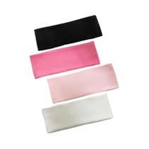 Faixas De Cabelo Elásticas Femininas Em Cores Sólidas 4 Peças Lindas E Modernas Para Maquiagem, Yoga