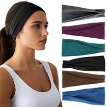 Faixas de Cabelo HSEM Kit com 6 Unidades, Largas, Elásticas e com Absorção de Umidade Faixas de Cabelo HSEM Kit com 6 Unidades, Largas, Elásticas e com Absorção de Umidade