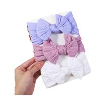 Faixas de Cabelo para Bebê - Kit com 3 Tiaras de Malha Elástica