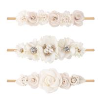 Faixas de cabelo para bebês, cherrboll, 3 peças de nylon floral macio e elástico