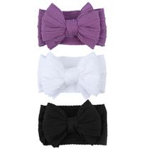 Faixas de cabelo para meninas LemonSpace, pacote com 3 laços de nylon macios