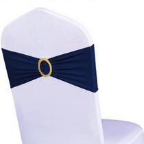 Faixas de cadeira WENSINL azul marinho e elastano com fivelas douradas x50
