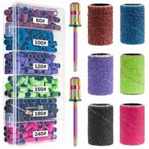 Faixas de lixar para furar unhas Difenni 300 unidades 80 -240 com mandril Faixas de lixar para furar unhas Difenni 300 unidades 80 -240 com mandril