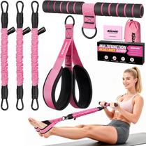 Faixas Elásticas com Pedais KUZARO Ajustáveis 90 lb Rosa Faixas Elásticas com Pedais KUZARO Ajustáveis 90 lb Rosa