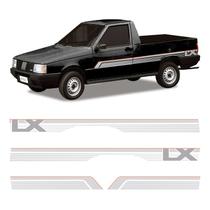 Faixas Fiat Fiorino Lx 1990 Adesivo Prata Lateral Decorativo