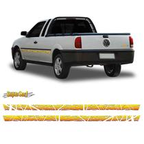 Faixas Lateral Saveiro Super Surf 2002 Adesivos Amarelo