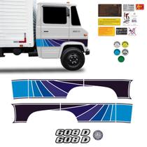 Faixas Mercedes Benz 608 D Adesivo Azul + Emblemas Lateral Faixas Mercedes Benz 608 D Adesivo Azul + Emblemas Lateral