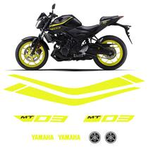 Faixas Moto Yamaha Mt-03 2019/2020 Adesivo Amarelo Refletivo
