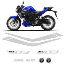 Faixas Moto Yamaha Mt-03 2019/2020 Adesivo Prata Refletivo Faixas Moto Yamaha Mt-03 2019/2020 Adesivo Prata Refletivo