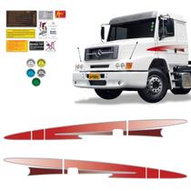 Faixas P/ Mb Ls 1634 1999/2004 Adesivo Vermelho Genérico