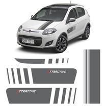 Faixas Palio Attractive 2013 2014 2015 2016 Adesivo Grafite