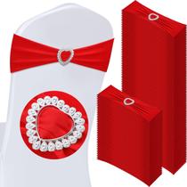 Faixas para Cadeira VitalCozy - 100 Peças de Elastano com Fivela de Coração Vermelho