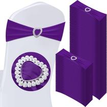 Faixas para Cadeira VitalCozy - 100 Unidades com Fivela de Coração - Roxa Faixas para Cadeira VitalCozy - 100 Unidades com Fivela de Coração - Roxa