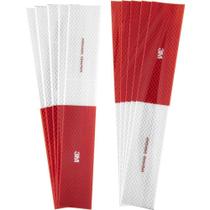 Faixas Refletivas Autoadesivas para Caminhões e Ônibus 305mm X 50mm Branco e Vermelho Kit com 10