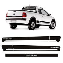 Faixas Saveiro Trooper 2014/2018 + Adesivo Traseiro Preto Faixas Saveiro Trooper 2014/2018 + Adesivo Traseiro Preto