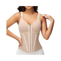 Fajas Colombianas Femininas Modeladoras De Cintura Com Controle Abdominal, 17 Barbatanas De Aço E