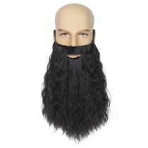 Fake Beard Yan Dream Men Black Long Curly para festa de Halloween Fake Beard Yan Dream Men Black Long Curly para festa de Halloween