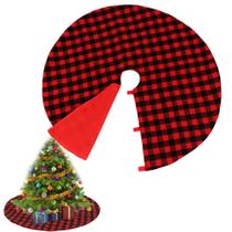Falda de Árbol de Navidad TRIEtree 90 cm Rojo y Escocés Negro