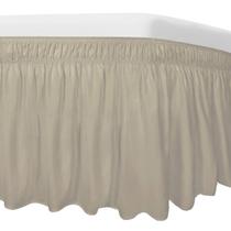 Falda de Cama Fácil de Usar para Cama Twin/Full con Caída de 56 cm Beige Falda de Cama Fácil de Usar para Cama Twin/Full con Caída de 56 cm Beige