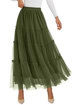 Falda PRETTYGARDEN Otoño 2025 Moda Verde Militar XXL Falda PRETTYGARDEN Otoño 2025 Moda Verde Militar XXL