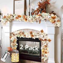 Fall Garland NUTIKAS Neutral Autumn 1,8 m pacote com 2 para decoração