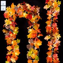 Fall Garland Ouddy Decor com luzes, folhas de ácer, 20 pés e 60 LED Fall Garland Ouddy Decor com luzes, folhas de ácer, 20 pés e 60 LED