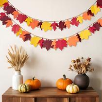 Fall Maple Leaves Garland Easy Joy, 2 peças para decoração de casa