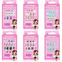 False Nail Kalolary para crianças e meninas com 144 peças e 6 pacotes False Nail Kalolary para crianças e meninas com 144 peças e 6 pacotes