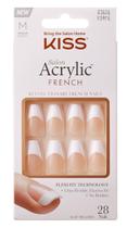 False Nails KISS Acrylic French Medium, 28 unhas, pacote com 2 False Nails KISS Acrylic French Medium, 28 unhas, pacote com 2